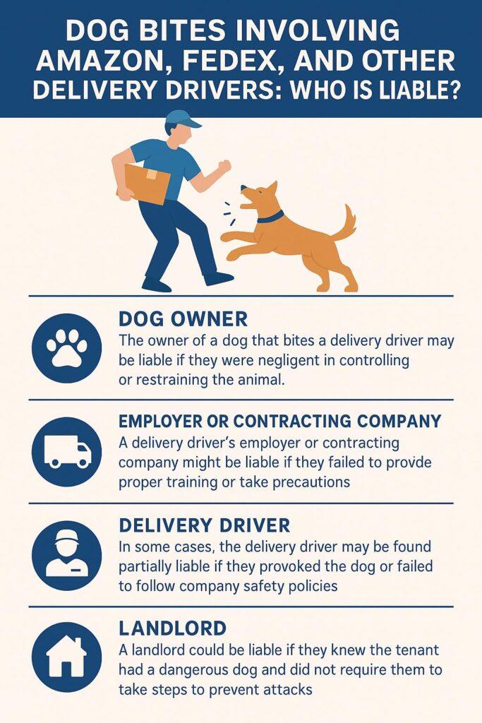 Dog Bites Involving Amazon FedEx and Other Delivery Drivers Who is Liable